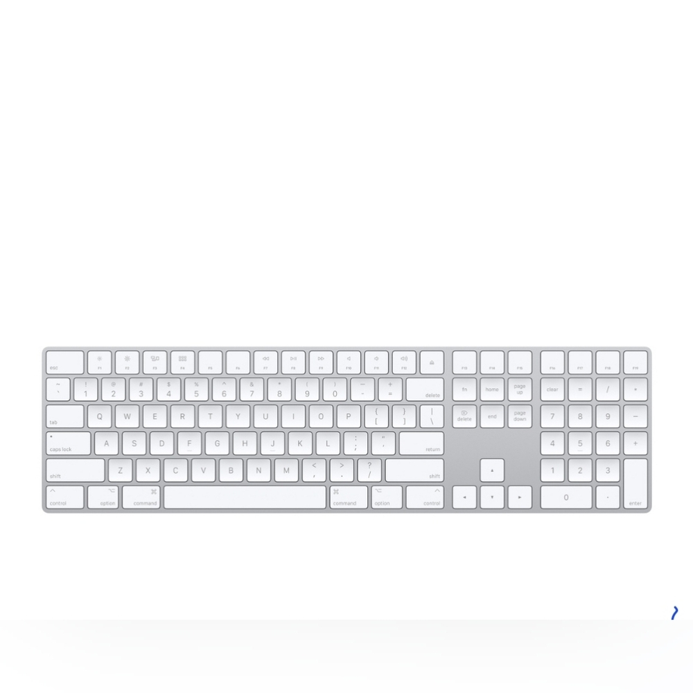 EUC, Barely Used Apple Silver and White Keyboard. USB Charger. - Picture 2 of 4